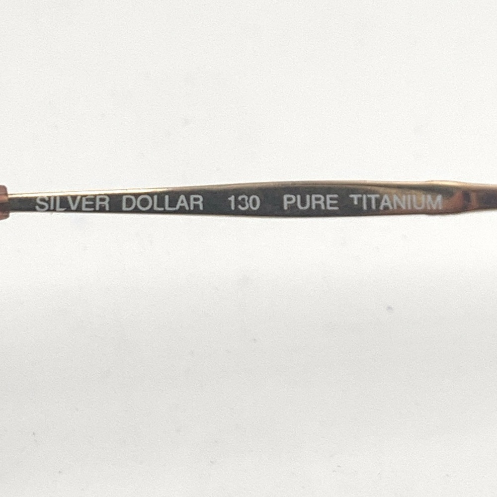 Vintage Silver Dollar Brown Gold Oval Sunglasses Frames TC750 - Picture 6 of 6